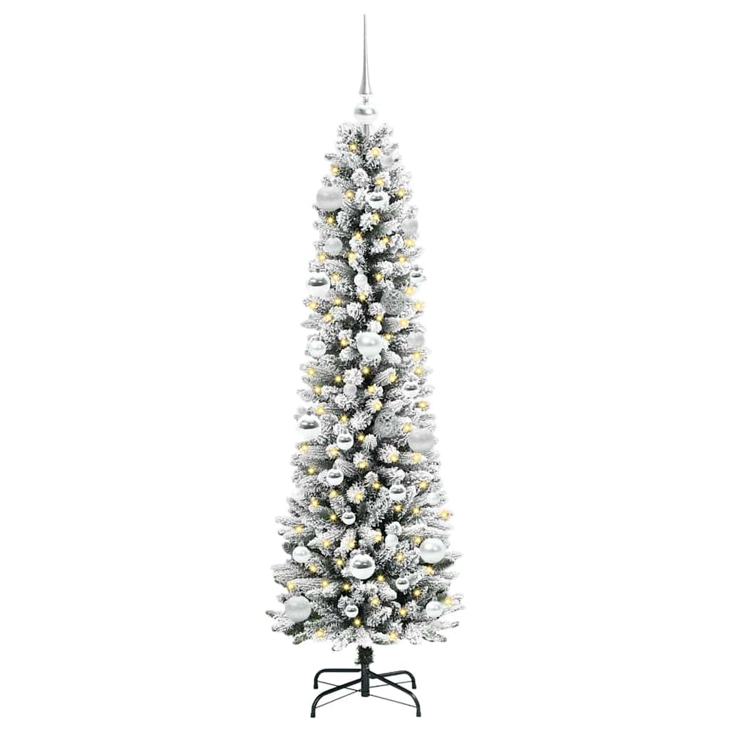 Künstlicher Weihnachtsbaum mit 150 LEDs Grün und Weiß 150 cm