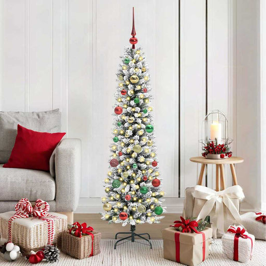 Künstlicher Weihnachtsbaum mit 150 LEDs Grün und Weiß 150 cm
