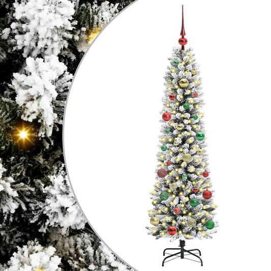 Künstlicher Weihnachtsbaum mit 150 LEDs Grün und Weiß 150 cm