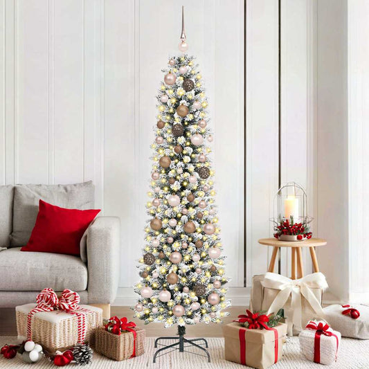 Künstlicher Weihnachtsbaum mit 300 LEDs mit Ständer Weiß 180 cm