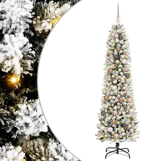 Künstlicher Weihnachtsbaum mit 300 LEDs mit Ständer Weiß 180 cm