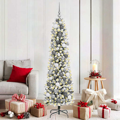 Künstlicher Weihnachtsbaum mit 300 LEDs mit Ständer Weiß 180 cm