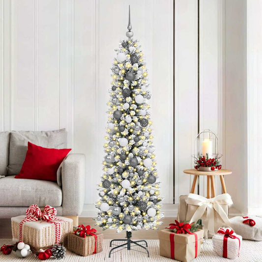 Künstlicher Weihnachtsbaum mit 300 LEDs mit Ständer Weiß 180 cm