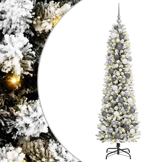 Künstlicher Weihnachtsbaum mit 300 LEDs mit Ständer Weiß 180 cm