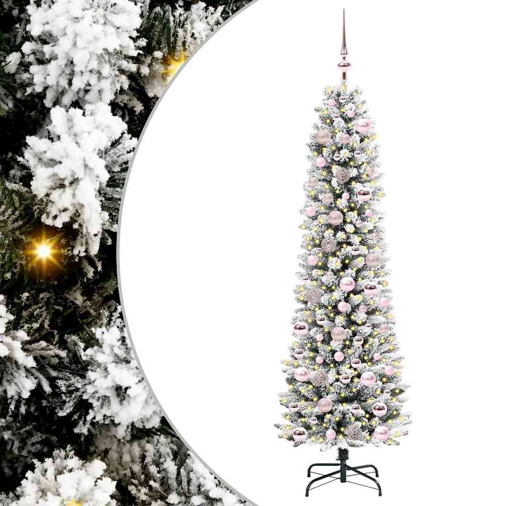Künstlicher Weihnachtsbaum mit 300 LEDs Grün und Weiß 180 cm