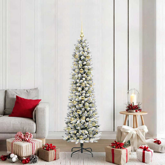 Künstlicher Weihnachtsbaum mit 300 LEDs Grün und Weiß 180 cm
