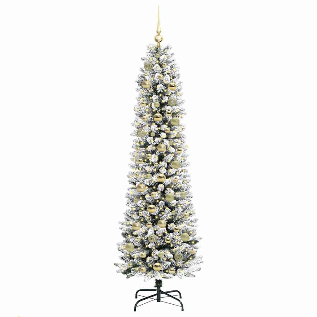 Künstlicher Weihnachtsbaum mit 300 LEDs Grün und Weiß 180 cm
