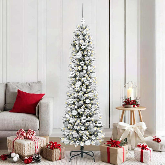 Künstlicher Weihnachtsbaum mit 300 LEDs Grün und Weiß 180 cm