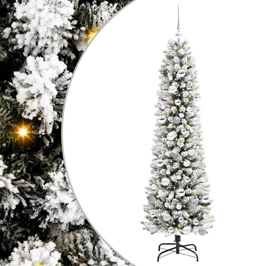 Künstlicher Weihnachtsbaum mit 300 LEDs Grün und Weiß 180 cm