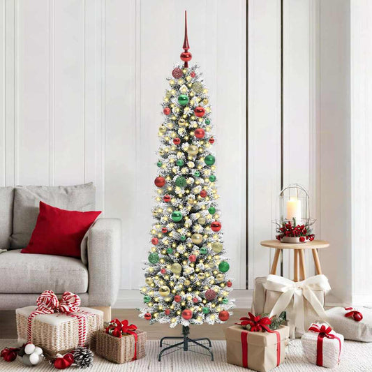 Künstlicher Weihnachtsbaum mit 300 LEDs Grün und Weiß 180 cm