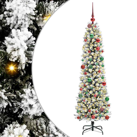 Künstlicher Weihnachtsbaum mit 300 LEDs Grün und Weiß 180 cm