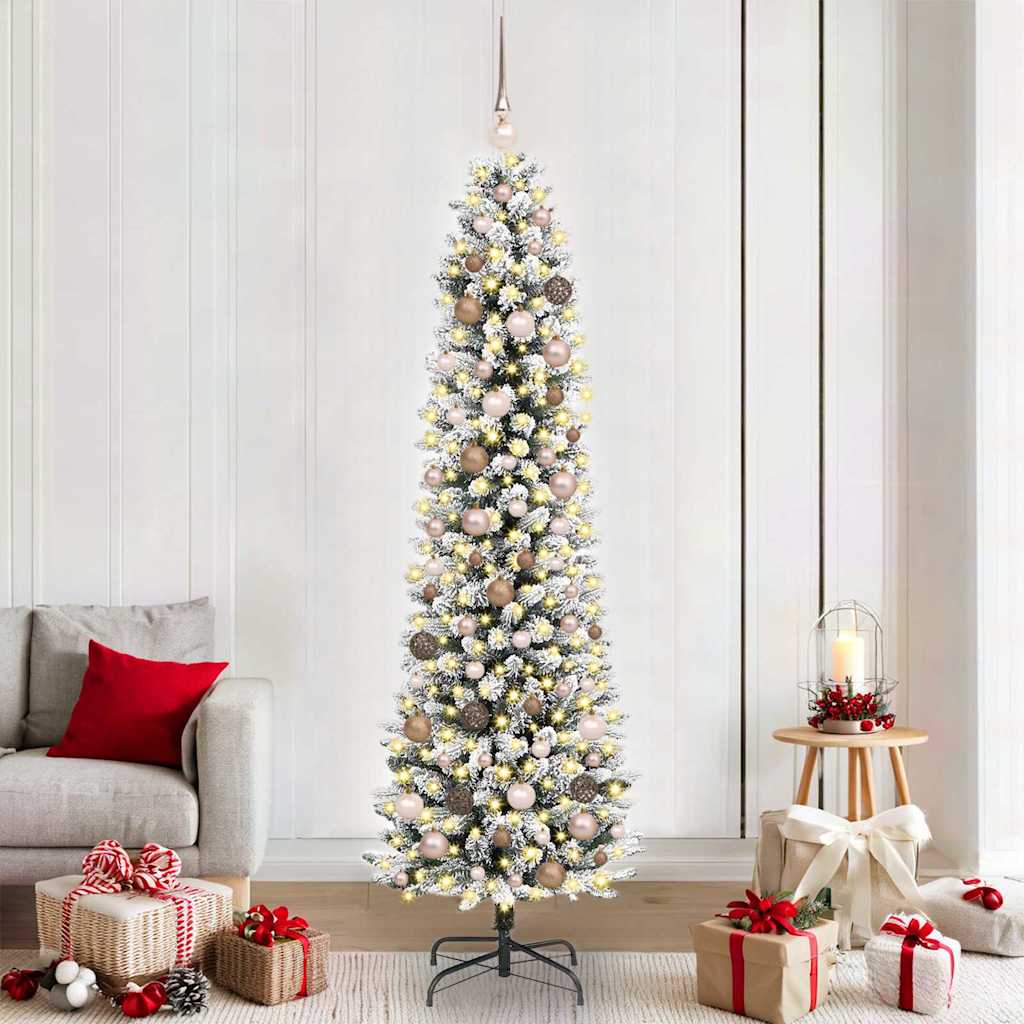 Künstlicher Weihnachtsbaum mit 300 LEDs mit Ständer Weiß 210 cm