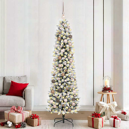 Künstlicher Weihnachtsbaum mit 300 LEDs mit Ständer Weiß 210 cm