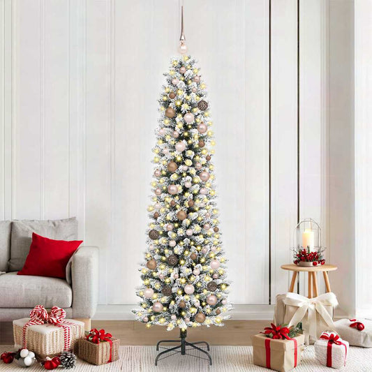 Künstlicher Weihnachtsbaum mit 300 LEDs mit Ständer Weiß 210 cm