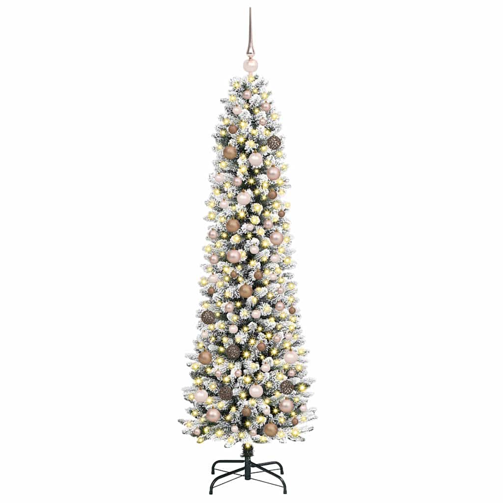 Künstlicher Weihnachtsbaum mit 300 LEDs mit Ständer Weiß 210 cm