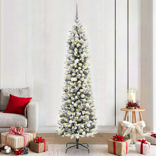 Künstlicher Weihnachtsbaum mit 300 LEDs mit Ständer Weiß 210 cm