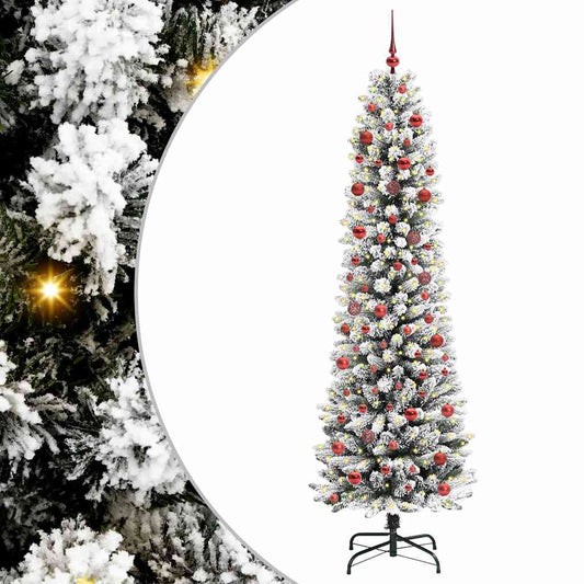Künstlicher Weihnachtsbaum mit 300 LEDs Grün und Weiß 210 cm