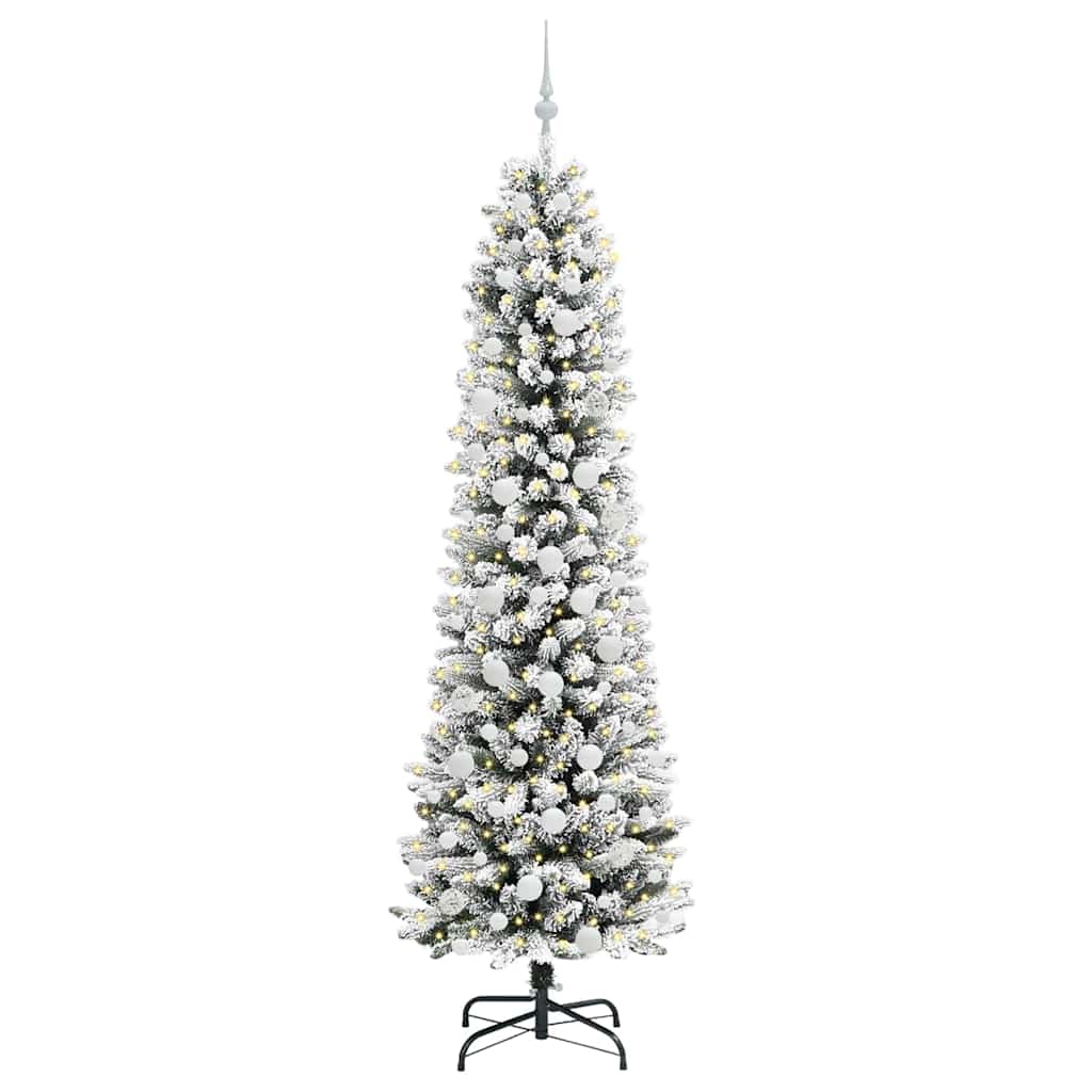 Künstlicher Weihnachtsbaum mit 300 LEDs Grün und Weiß 210 cm