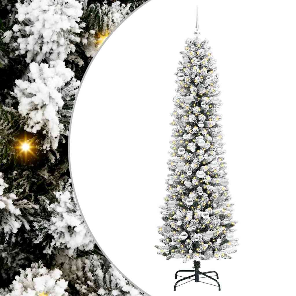 Künstlicher Weihnachtsbaum mit 300 LEDs Grün und Weiß 210 cm