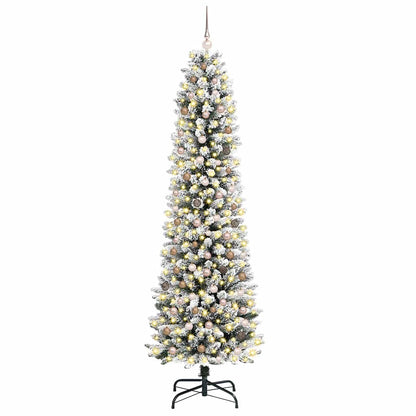 Künstlicher Weihnachtsbaum mit 300 LEDs mit Ständer Weiß 240 cm