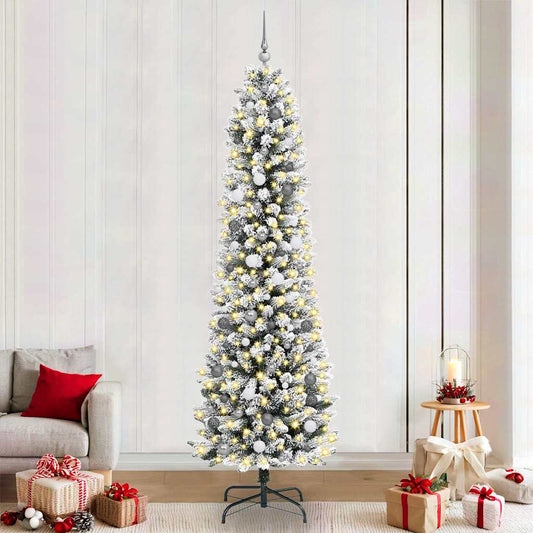 Künstlicher Weihnachtsbaum mit 300 LEDs mit Ständer Weiß 240 cm