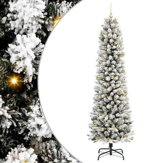 Künstlicher Weihnachtsbaum mit 300 LEDs Grün und Weiß 240 cm