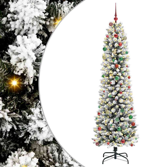 Künstlicher Weihnachtsbaum mit 300 LEDs Grün und Weiß 240 cm