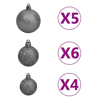 Künstlicher beleuchteter Weihnachtsbaum mit Kugel-Set 120 cm