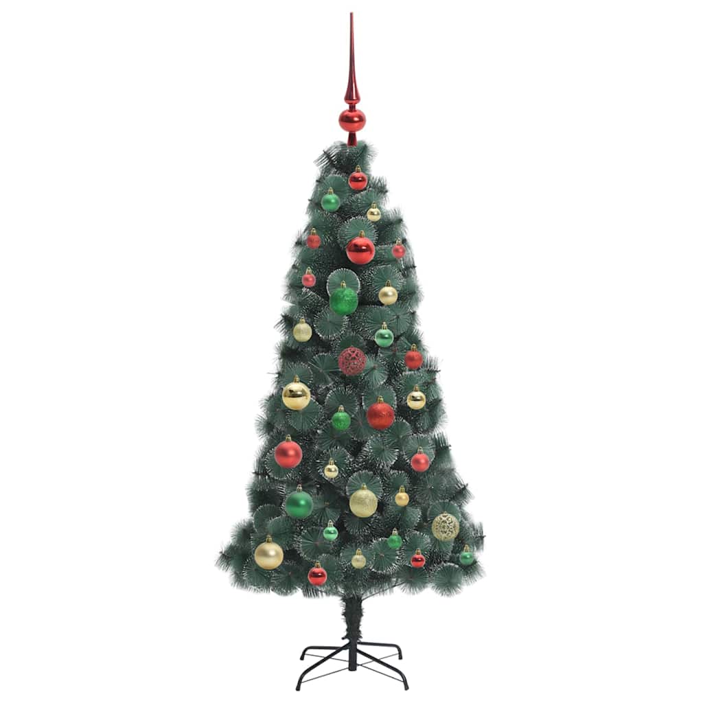Künstlicher vorbeleuchteter Weihnachtsbaum mit Kugelset 120 cm