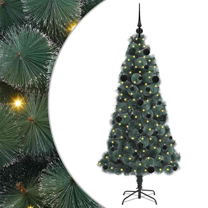 Künstlicher vorbeleuchteter Weihnachtsbaum mit Kugelset 150 cm