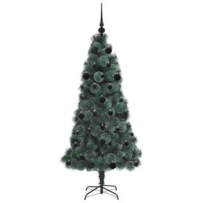 Künstlicher vorbeleuchteter Weihnachtsbaum mit Kugelset 150 cm