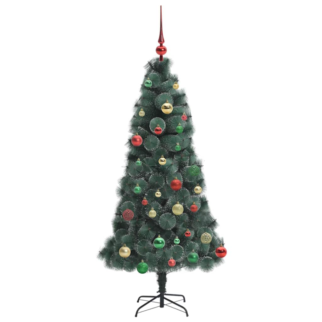 Künstlicher vorbeleuchteter Weihnachtsbaum mit Kugelset 150 cm