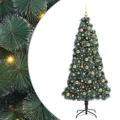 Künstlicher vorbeleuchteter Weihnachtsbaum mit Kugelset 180 cm