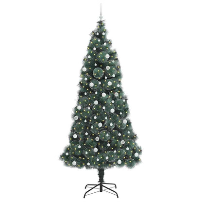Künstlicher vorbeleuchteter Weihnachtsbaum mit Baumschmuck-Set