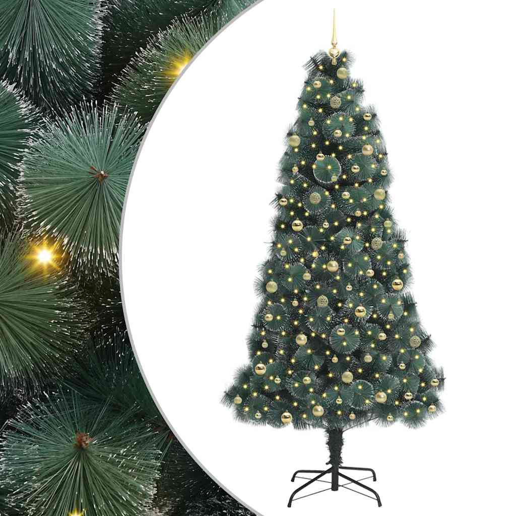 Künstlicher vorbeleuchteter Weihnachtsbaum mit Kugelset 240 cm