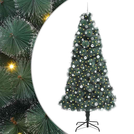 Künstlicher vorbeleuchteter Weihnachtsbaum mit Kugelset 240 cm