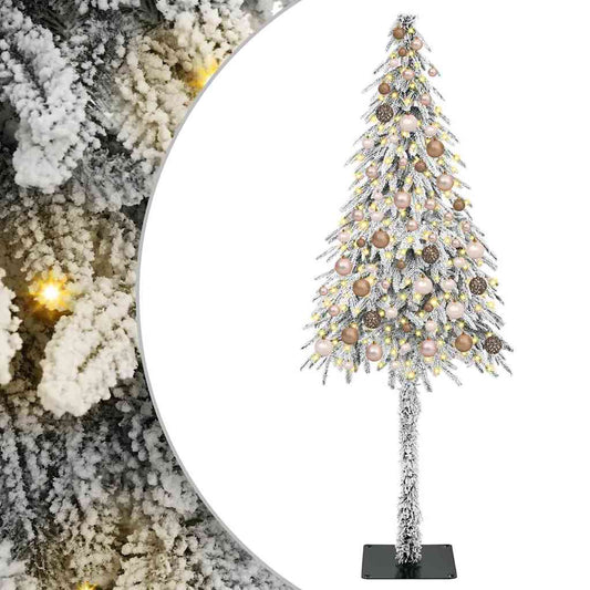 Weihnachtsbaum mit 300 LEDs Weiß 180 cm PE und Stahl