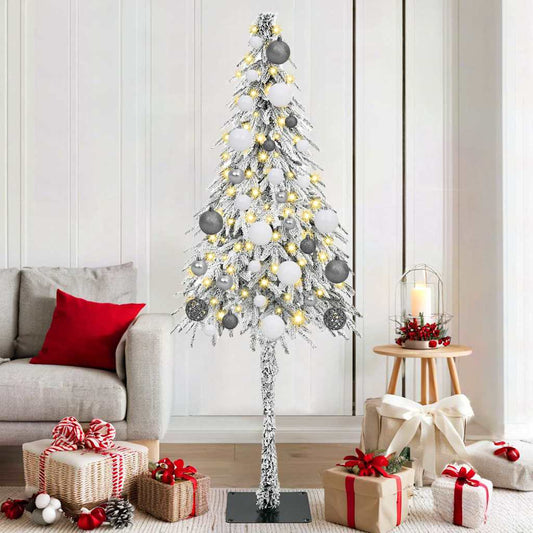 Weihnachtsbaum mit 300 LEDs Weiß 180 cm PE und Stahl