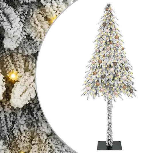 Weihnachtsbaum mit 300 LEDs Weiß 210 cm PE und Stahl