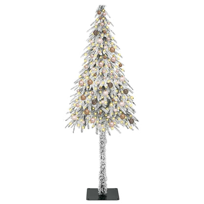 Weihnachtsbaum mit 300 LEDs Weiß 210 cm PE und Stahl