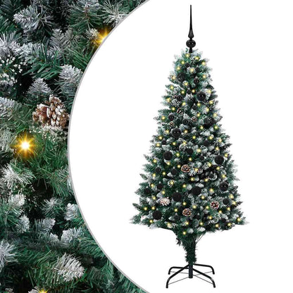 Künstlicher Weihnachtsbaum mit 150 LEDs mit Ständer Grün 150 cm