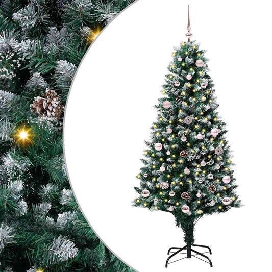 Künstlicher Weihnachtsbaum mit 150 LEDs mit Ständer Grün 150 cm