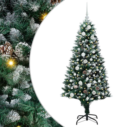 Künstlicher Weihnachtsbaum mit 150 LEDs mit Ständer Grün 150 cm