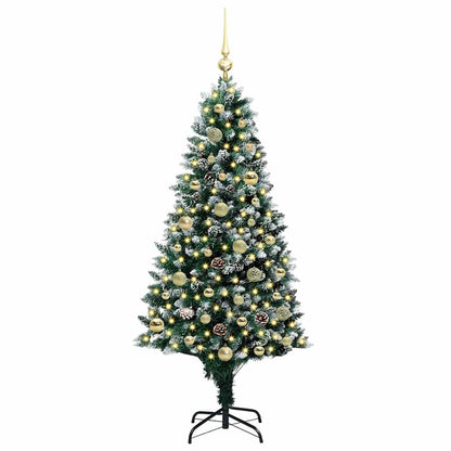 Künstlicher Weihnachtsbaum mit 150 LEDs mit Ständer Grün 150 cm