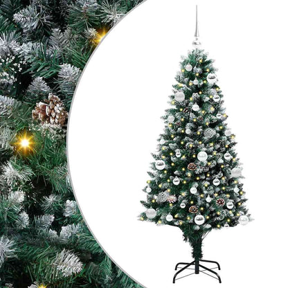 Künstlicher Weihnachtsbaum mit 150 LEDs mit Ständer Grün 150 cm
