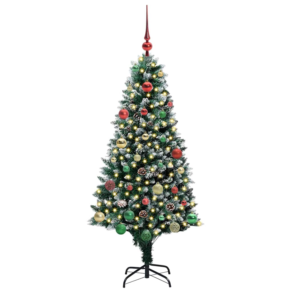 Künstlicher Weihnachtsbaum mit 150 LEDs mit Ständer Grün 150 cm