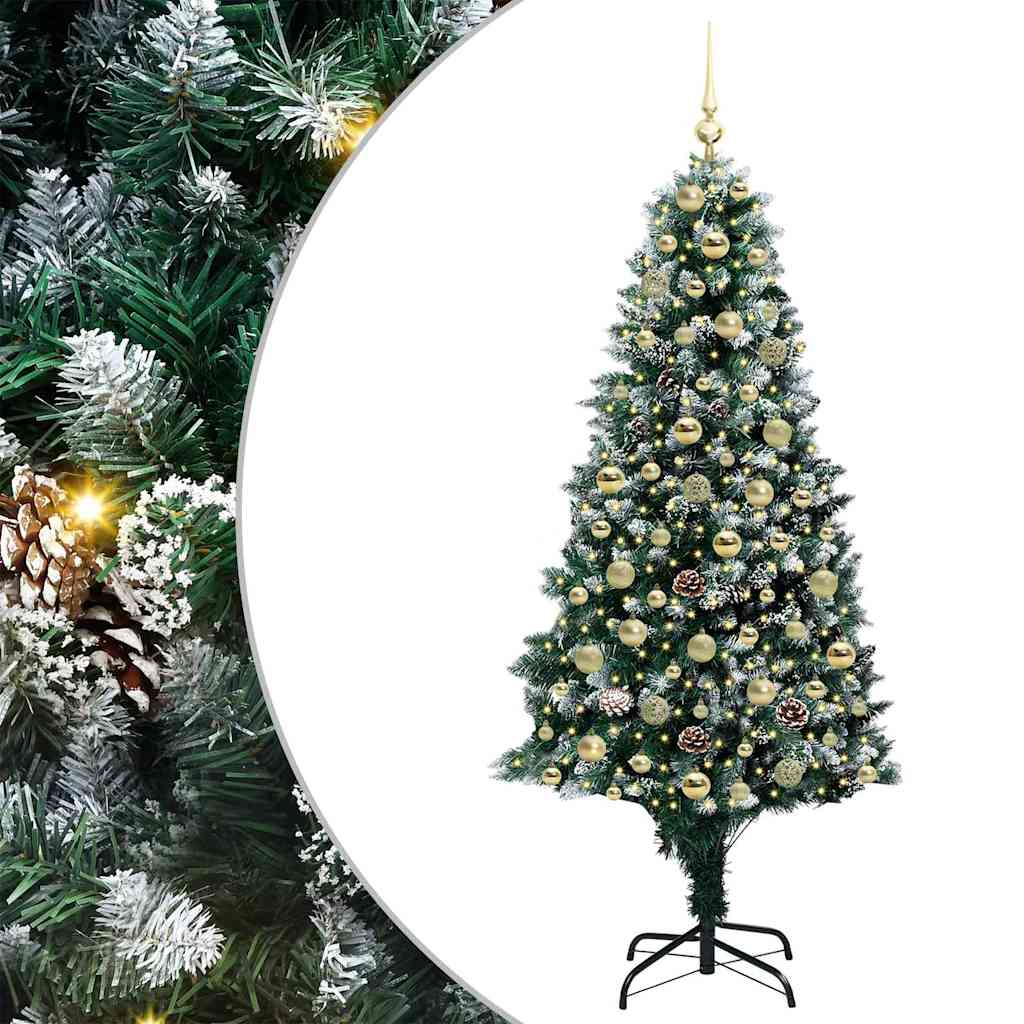 Künstlicher Weihnachtsbaum mit 300 LEDs mit Ständer Grün 180 cm
