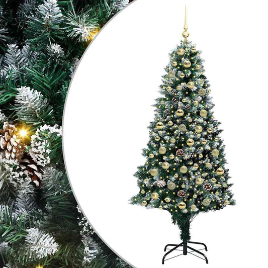 Künstlicher Weihnachtsbaum mit 300 LEDs mit Ständer Grün 180 cm