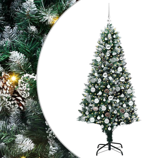 Künstlicher Weihnachtsbaum mit 300 LEDs mit Ständer Grün 180 cm