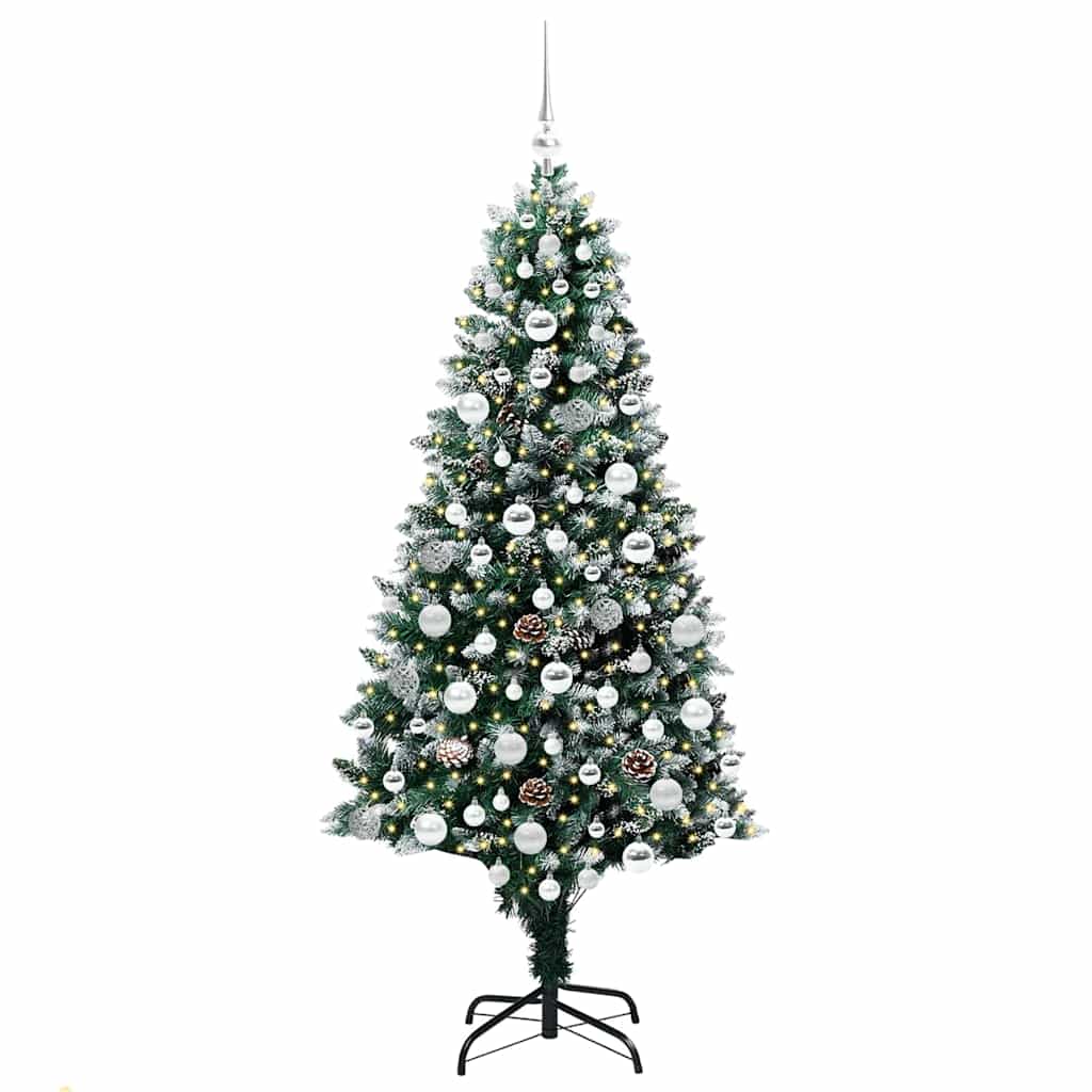 Künstlicher Weihnachtsbaum mit 300 LEDs mit Ständer Grün 180 cm